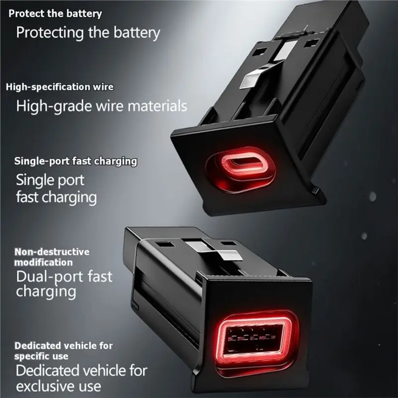 2026 New Fast Charging Port Adapter 80Cm For VW Passat 2011-2015 Car Phone Outlet Power Cable