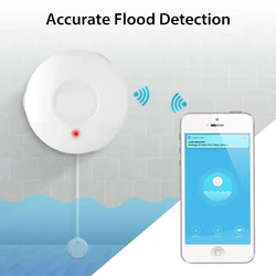 SMARSECUR Flood Leak Detector Alarm Sensor WiFi Water Sensor App Notification for Tuya Smart