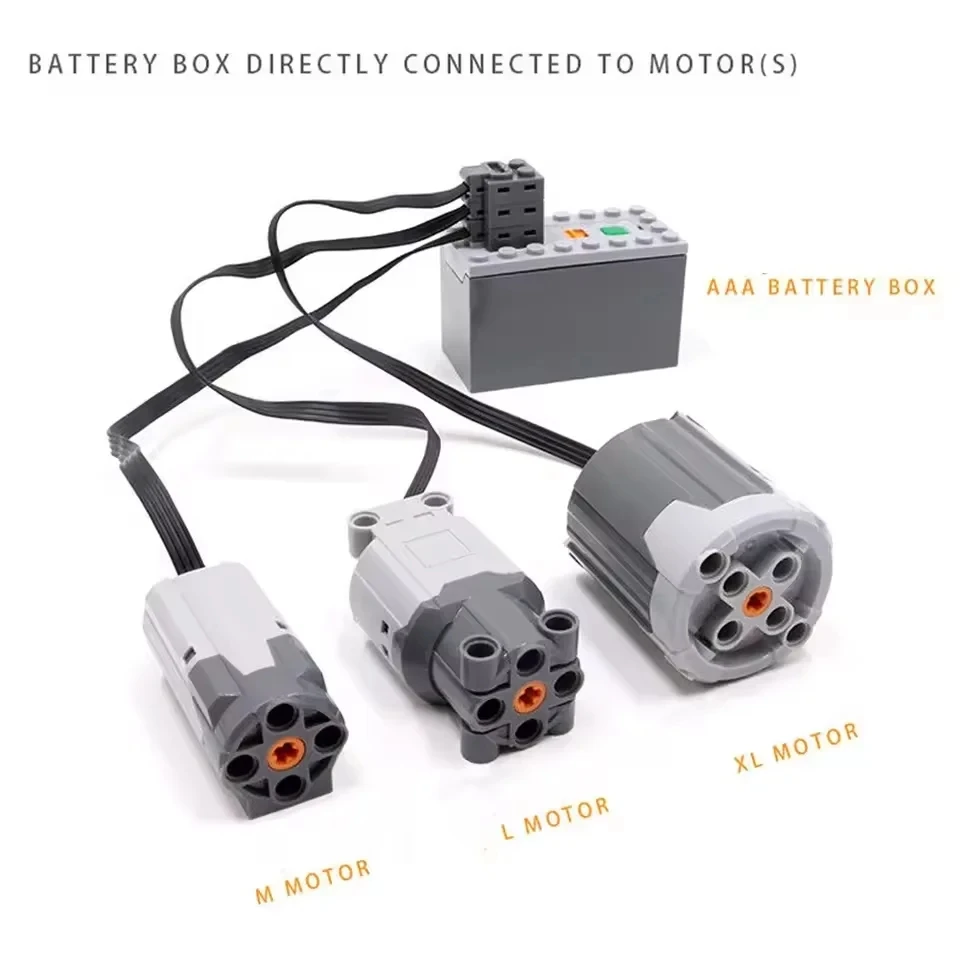 MOC Power Functions M/L/XL Motor Battery Box IR Remote Receiver for RC Car Robot Model Building Blocks Technical Modified Parts image 2