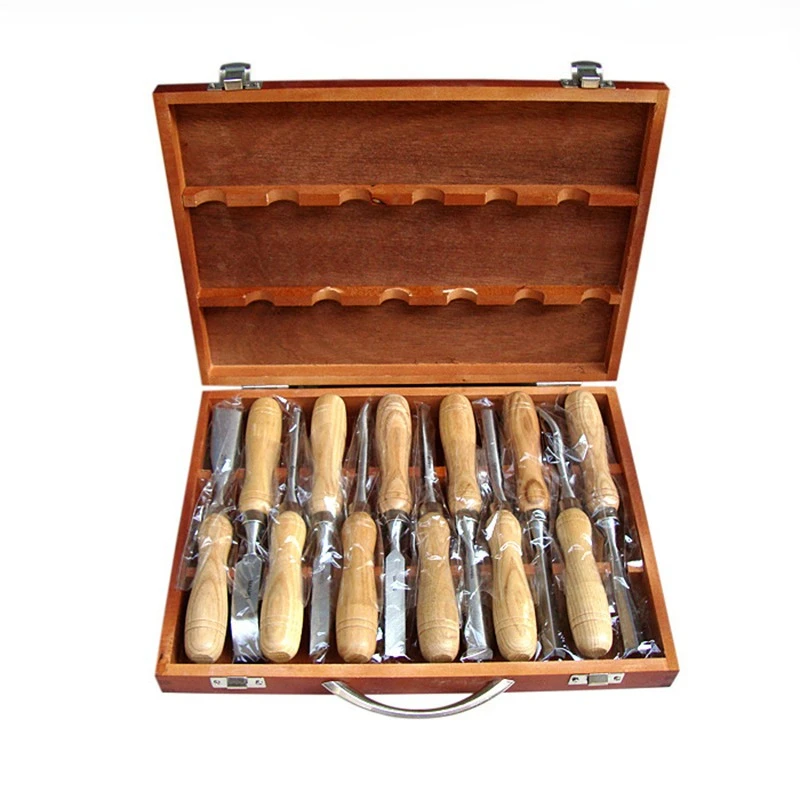 

Woodworking Chisel Set 12 Pcs DIY Carving Chisel Alloy Steel Wooden Handle Chisels Multi Functional Portable Carving Tools