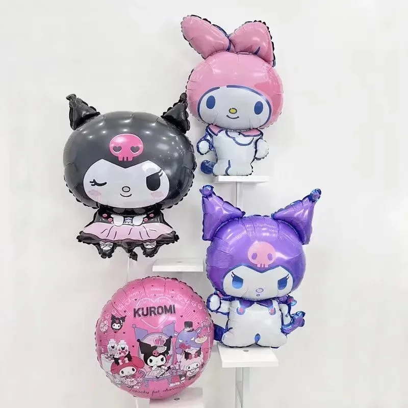 1-6PCS/set Sanrio Hello Kitty Kuromi Melody Foil Balloons Set Girl Happy Birthday Party Helium Globos Supplies Shower Decoration