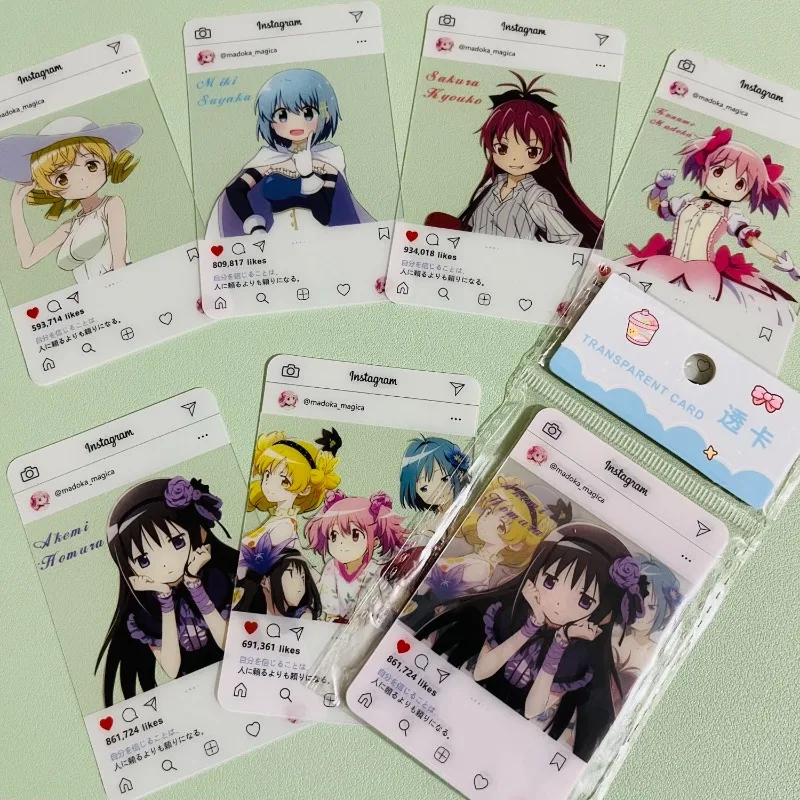6Pcs/Set New Kawaii Anime Three-Inch Photo Props Diy Cartoon Pvc Transparent Card Collection Card Birthday Gift