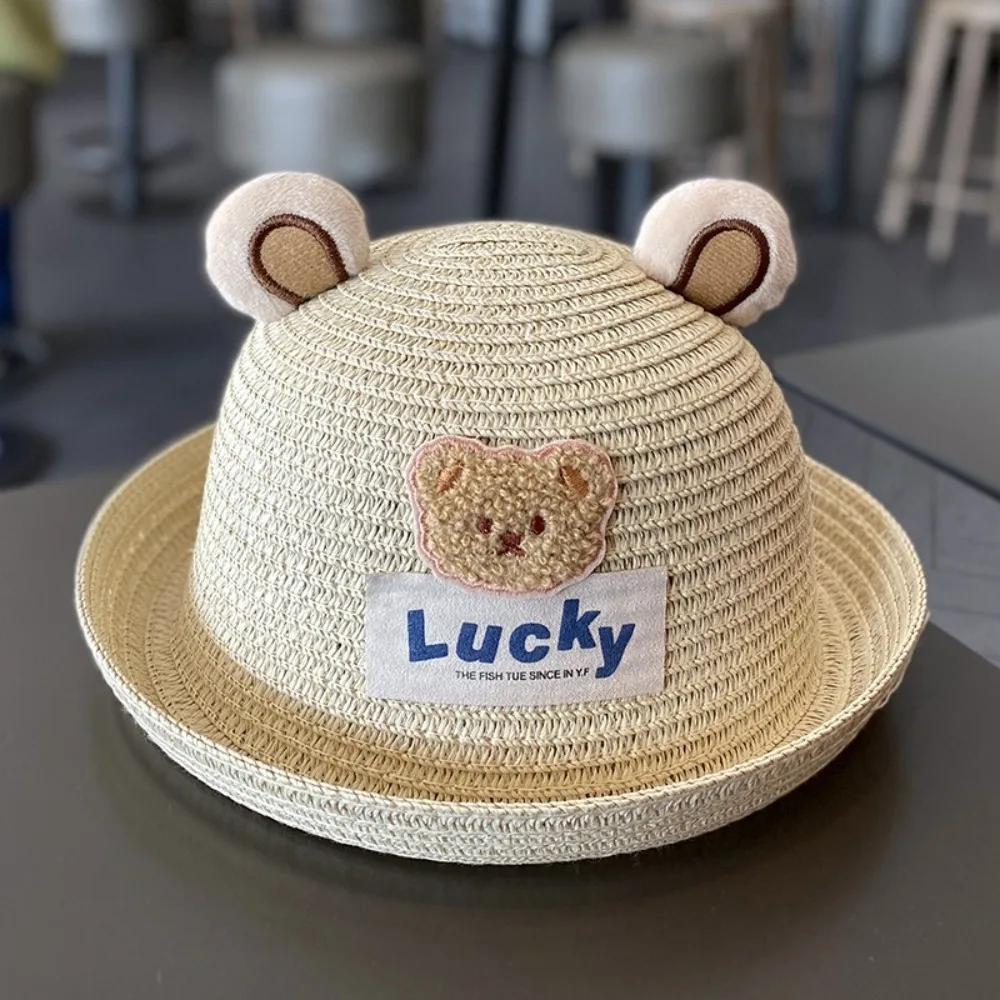 

Новая шляпа-ведро с мультяшным медведем, модная солнцезащитная пляжная шляпа с защитой от ультрафиолета, регулируемая солнцезащитная шляпа для спорта на открытом воздухе