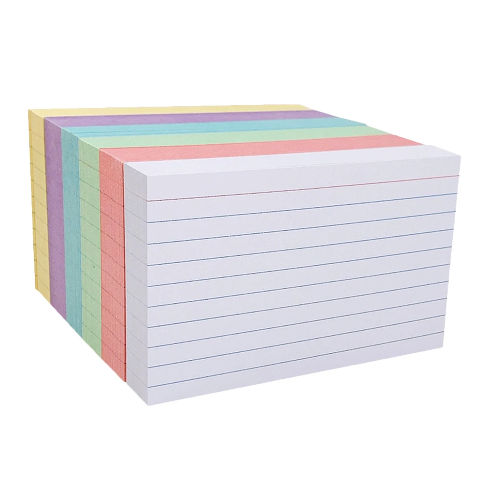 

300pcs Colorful Index Cards Blank Flashcards Ruled Note Cards Portable Study Supplies For College Students Nursing School Notes