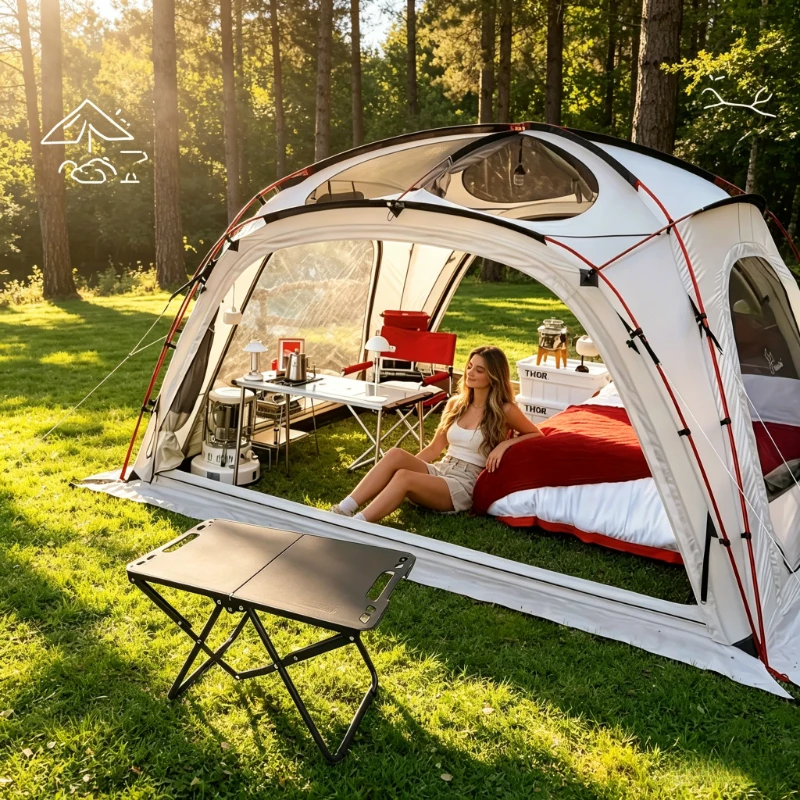 

Portable Folding Stainless Steel Camping Table Compact Outdoor Dining Table for BBQ Beach Hiking Picnic