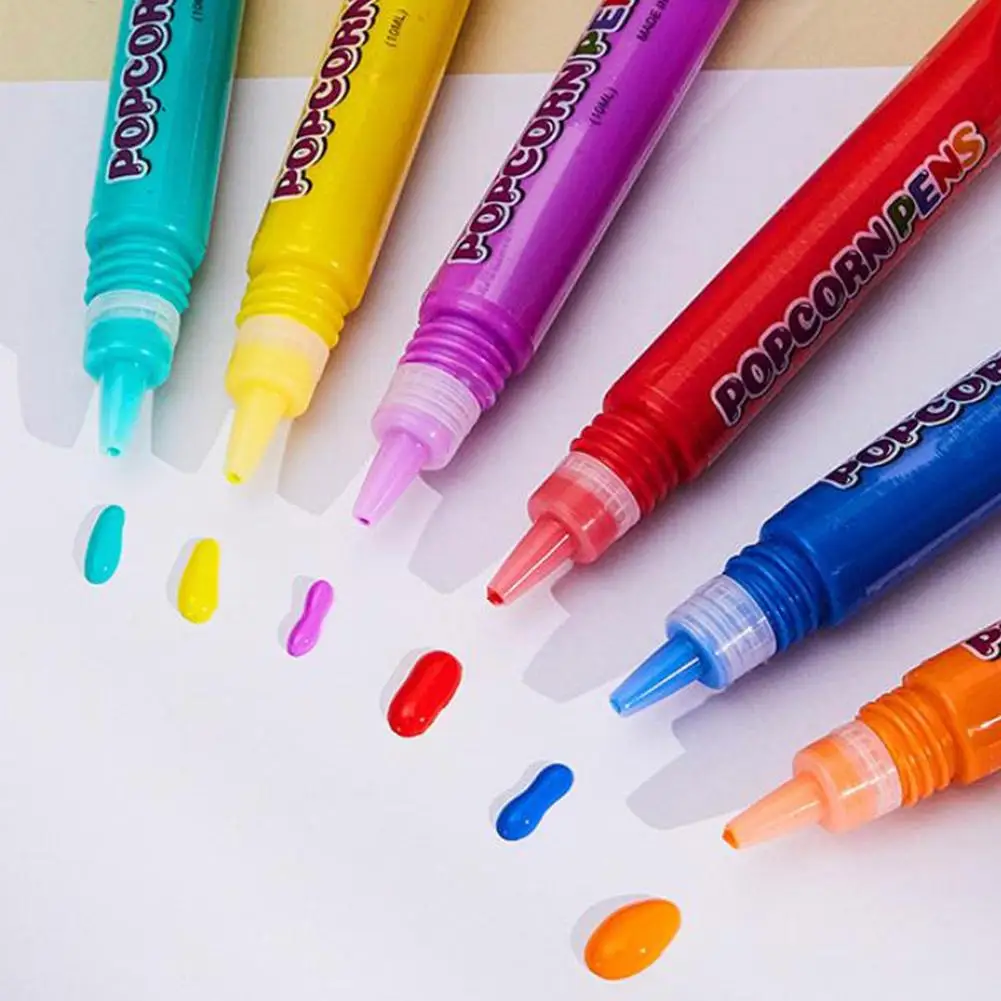 New Exotic Popcorn Pen Multifunctional Foam Marker Pen Notebook Children's Magic Pen Fun Fluffy Pen 3D Bubble Pen