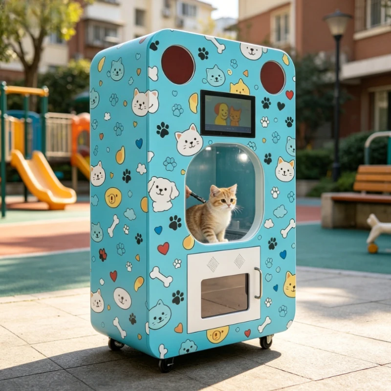 Customized New All‑In‑One Full‑Automatic Smart Pet Spa Vending Machine 24H Self‑Service Pet Bathing Washing Equipment