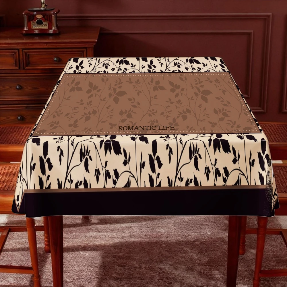 VIKAMA Retro Frame Floral Bird Beast Art Tablecloth, Anti-spill Heat Resistant Vintage Home Dining Cover