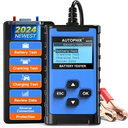 AUTOPHIX BAS100 Car Battery Tester 12V 24V Alternator Charging Cranking System Analyzer Load Tester Charging System Analyzer