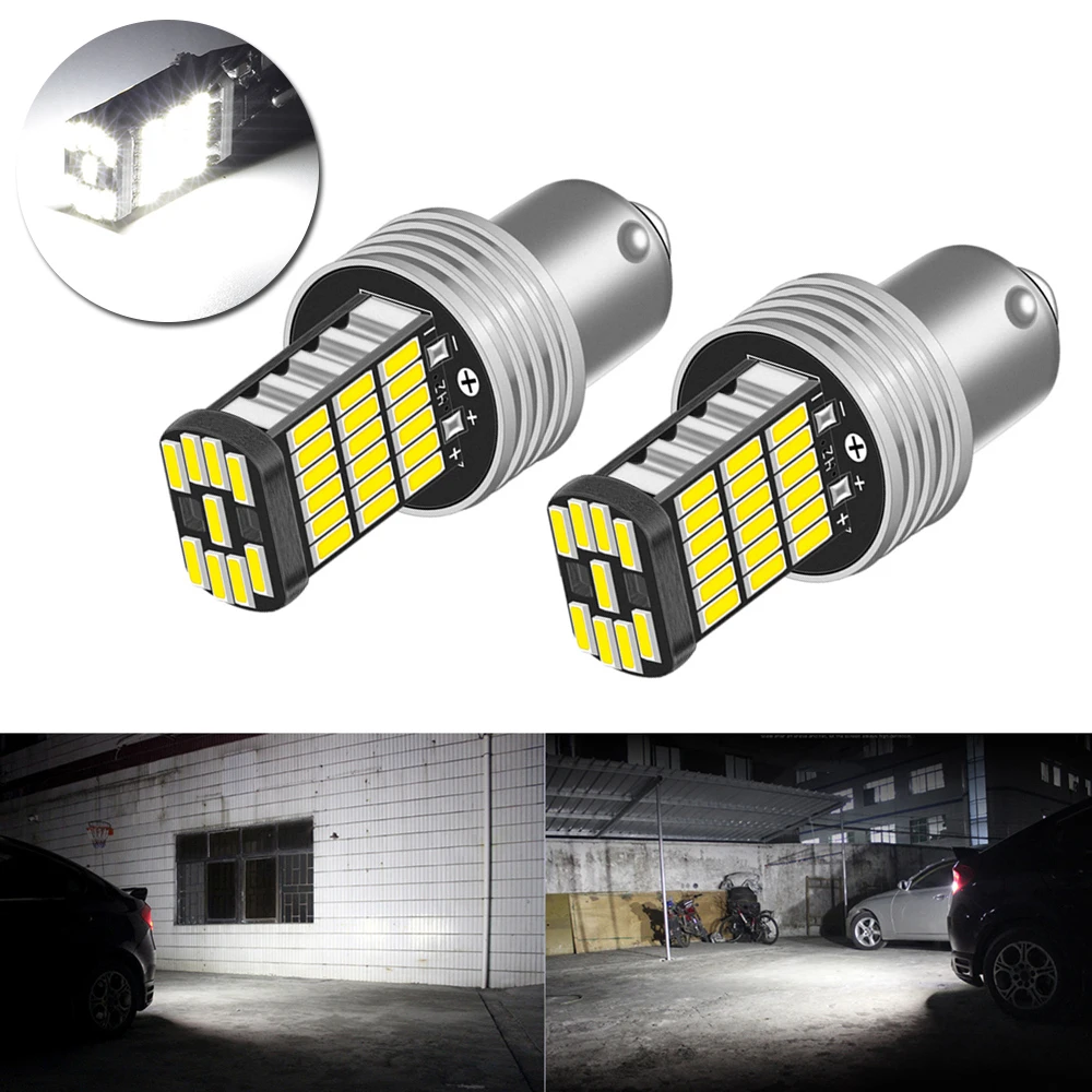 

2pcs BA15S P21W 1156 Car LED Reverse Light Bulb 4014 Chips Auto Lamp Error Free Reverse Brake Ligh White