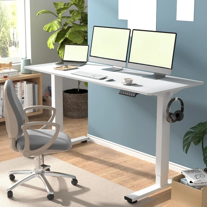 One-Piece Standing Desk, 60 x 24 Inches Large Height Adjustable Desk, Electric Sit Stand Desk Home Office Table