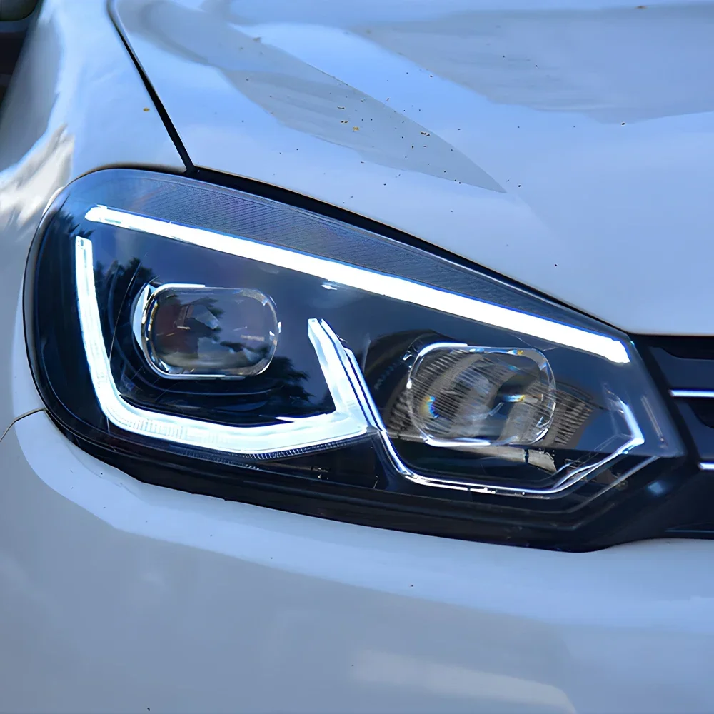 

Автомобильные фары в сборе для 2009-2012 VW Golf 6 MK7 R20, светодиодные автоматические фары, обновление Golf 8, аксессуары для линз проектора