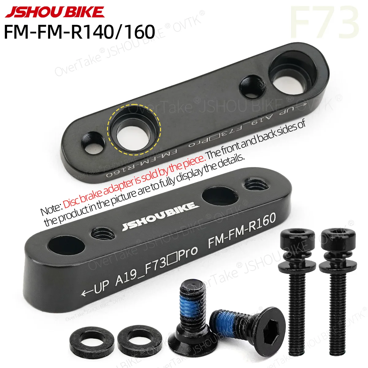 

JSHOUBIKE 1/2/4/10/20PCS Road bike flat mount Disc Brake Caliper Mount Adapter Frame(FM): φ140/160mm Rotor TO φ160/140mm Rotor