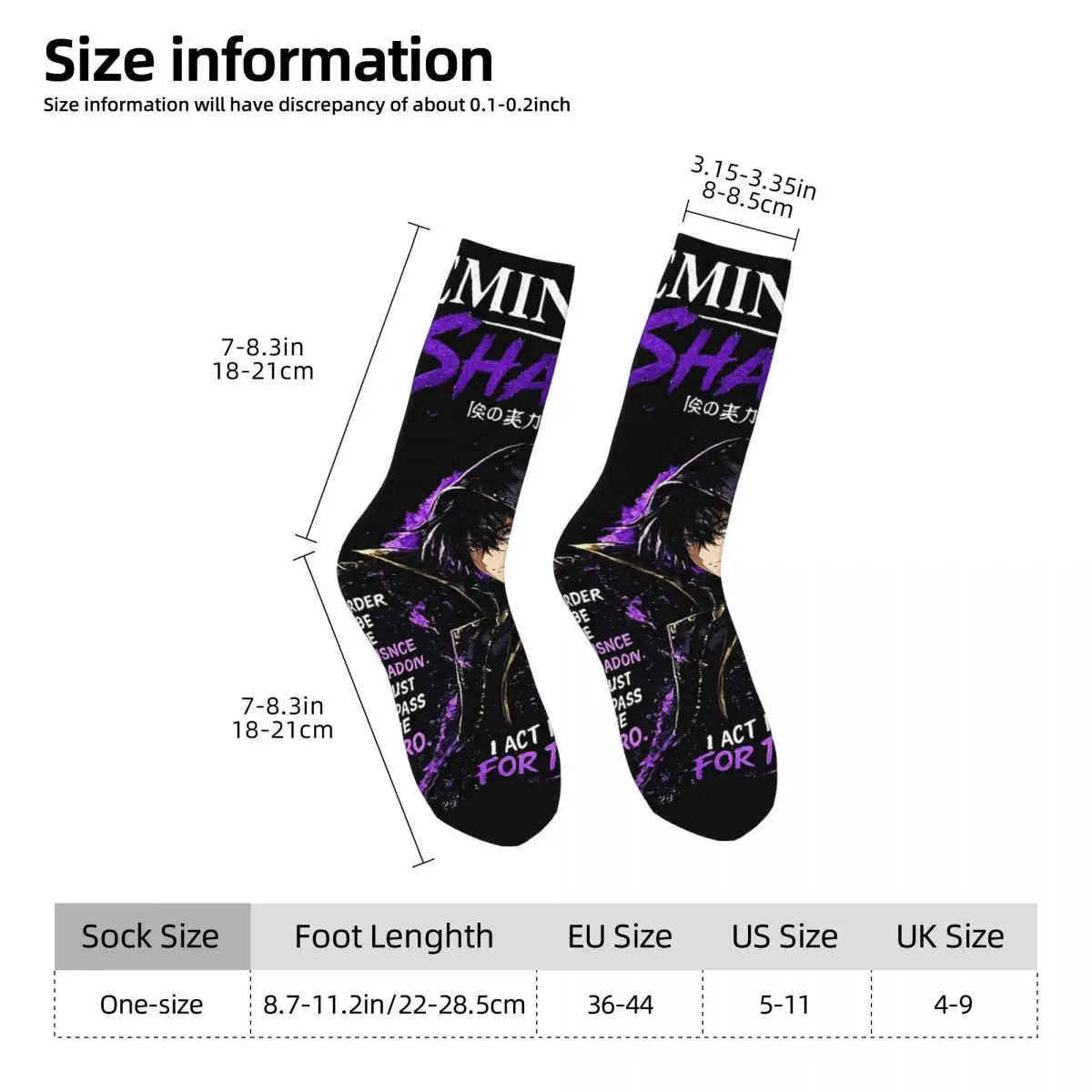 All Seasons Crew Stockings The Eminence In Shadow Anime Manga Socks Crazy Hip Hop Long Socks for Men Women Valentine's Day Gifts