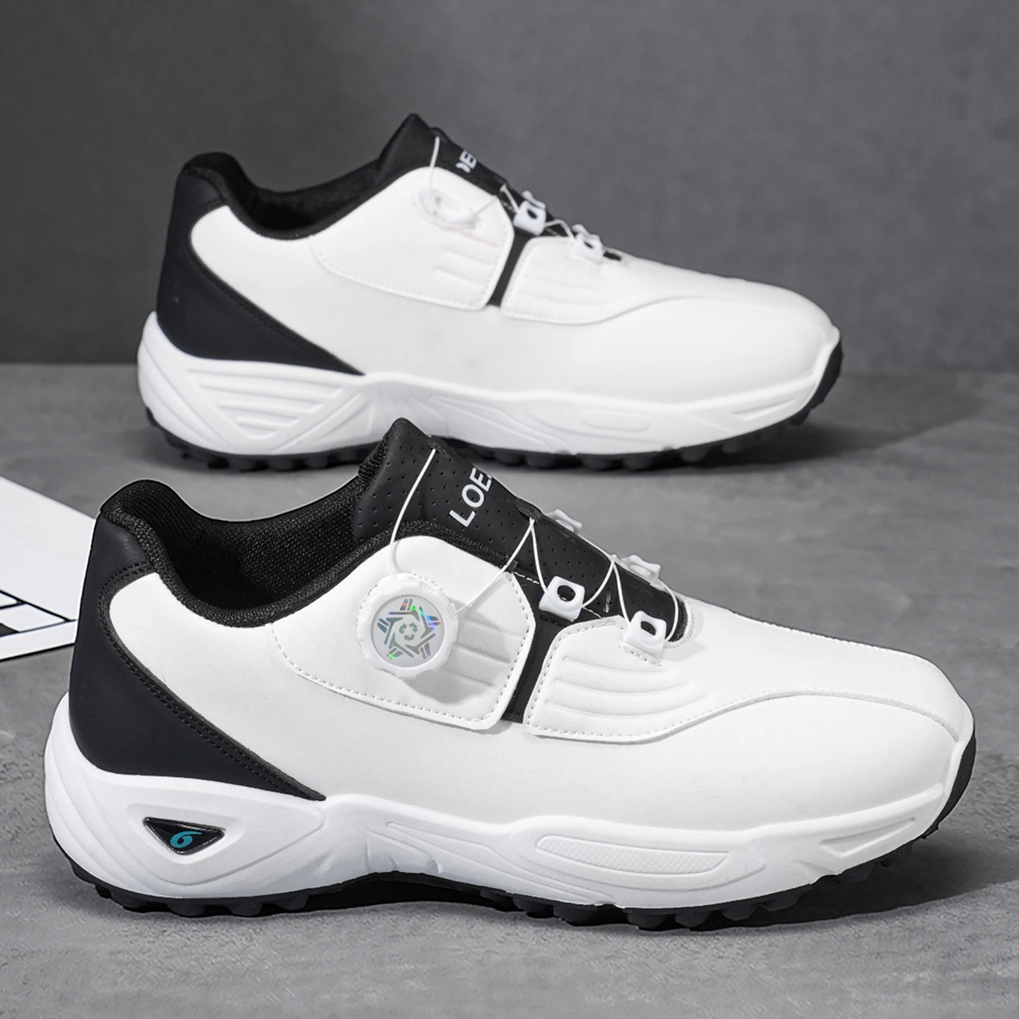 Men's Golf Shoes: High-quality, Non-slip Athletic Shoes with a Rotating Button for Ultimate Comfort!