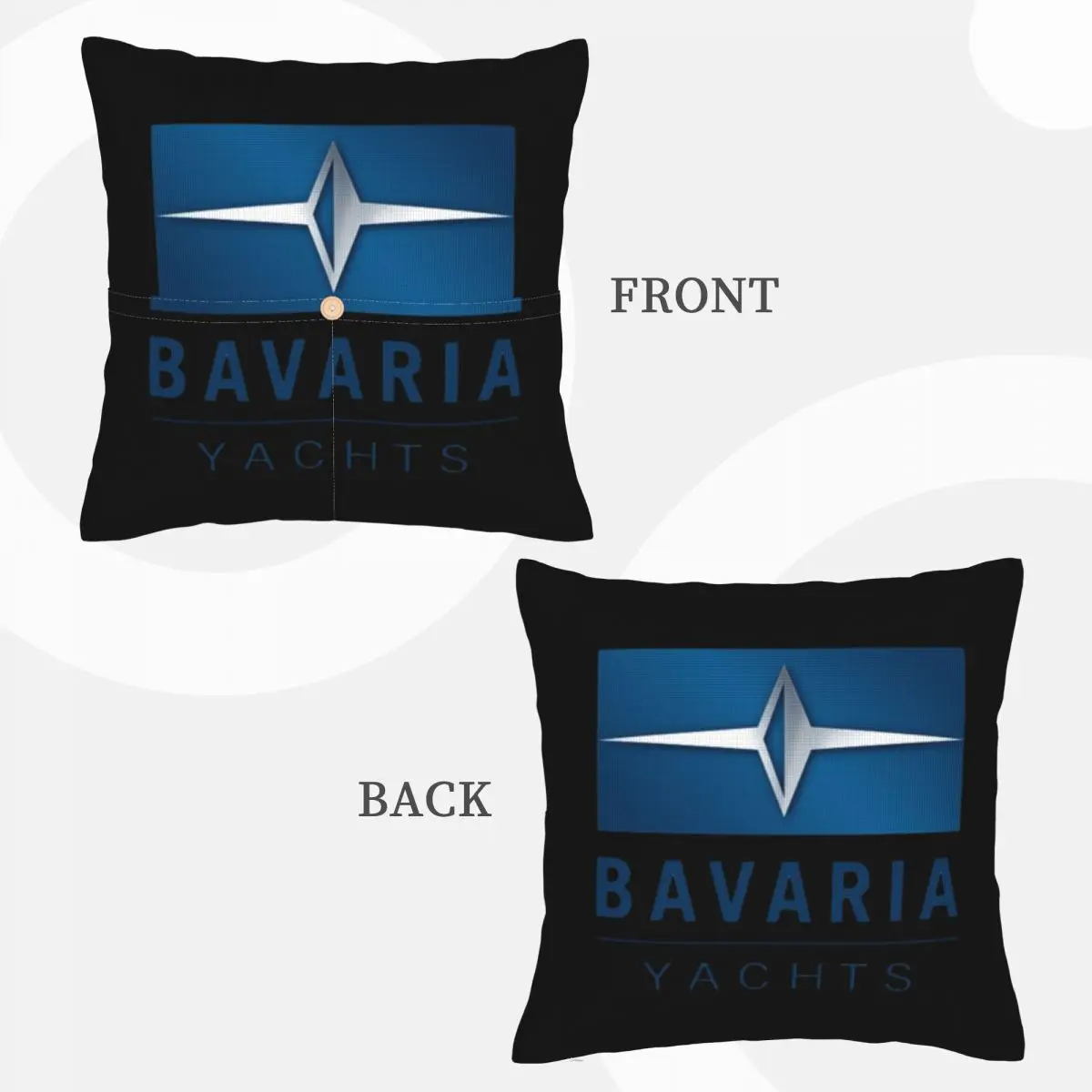 Bavaria Yachts Blue Silver Logo Square Linen Pillowcase Cushion Cover Polyester Decor Bedroom Home Comfort Throw Pillow