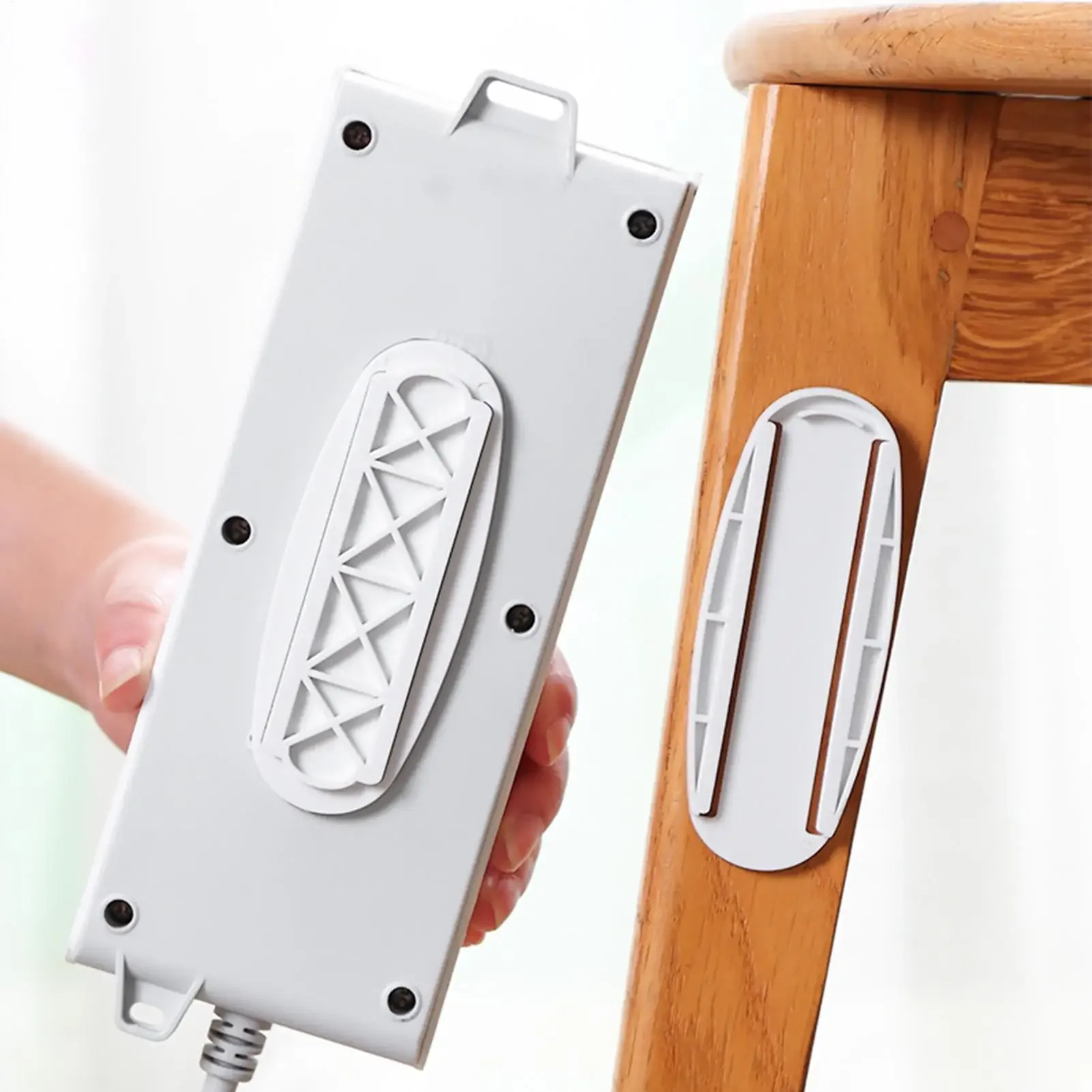 1PC Punch-Free Socket Holder Reusable Removable Self Adhesive Organizer Power Strip Holder Fixator For Household Organizer