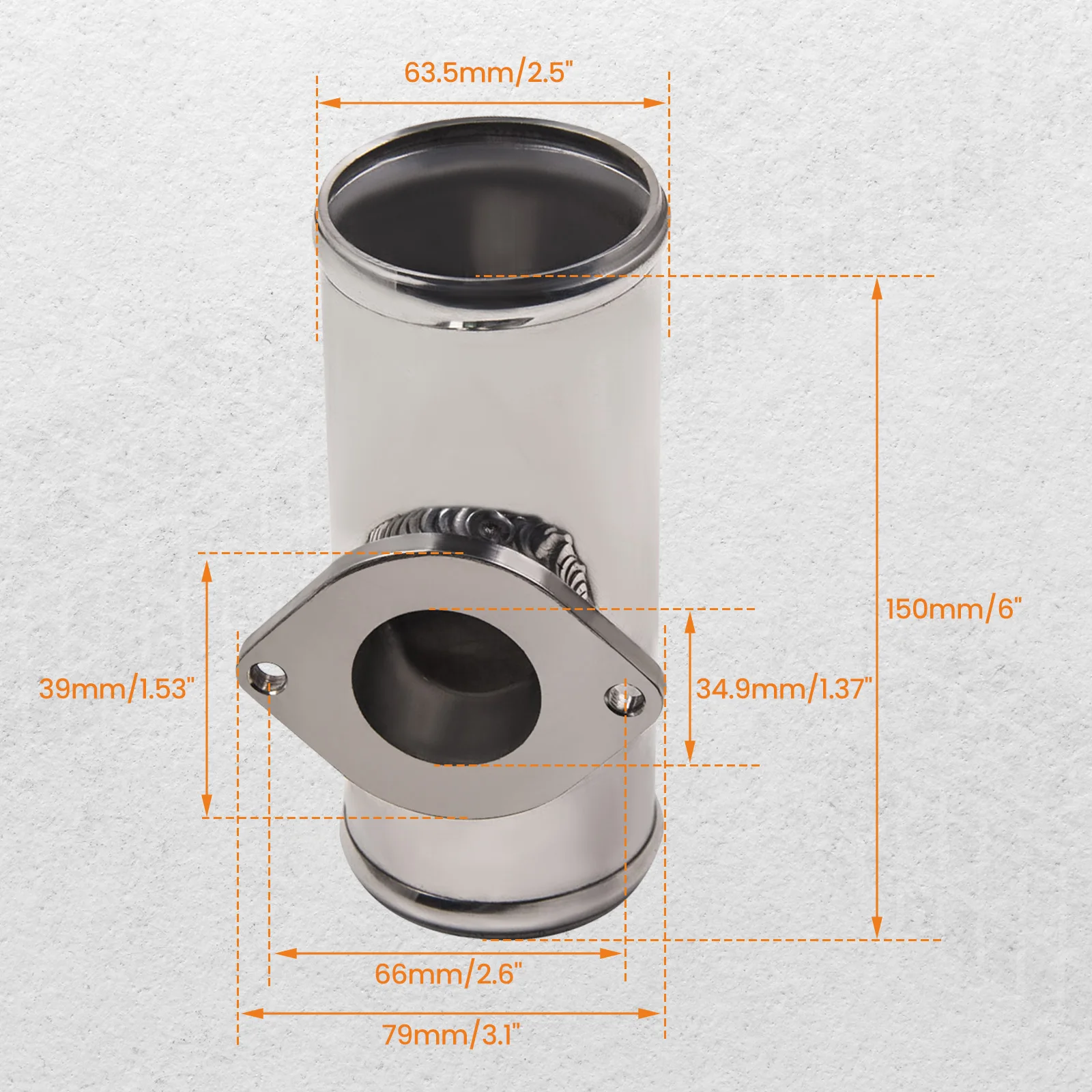 

2.5" Universal Aluminum Racing Turbo BOV Blow Off Valve Flange Pipe Type SSQV