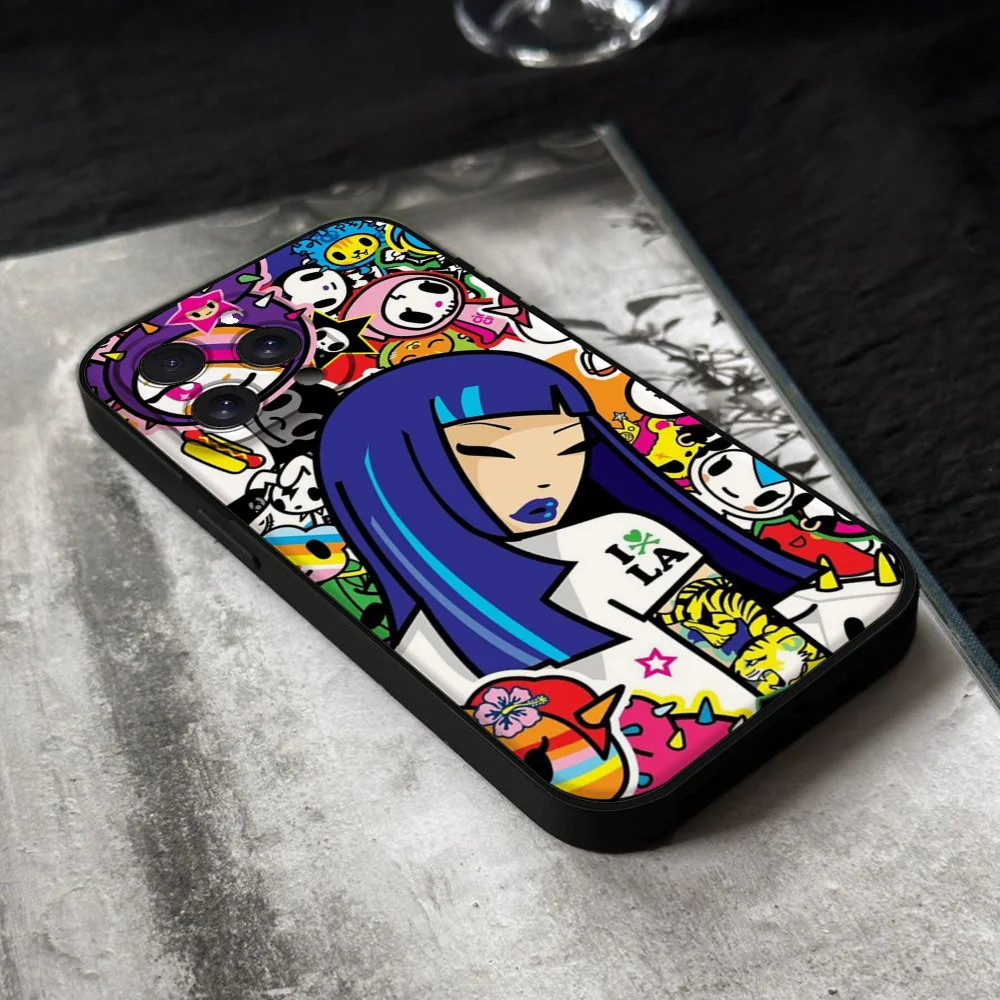 Japan Tokidokis Phone Case For Iphone 16 15 11 13 14 Pro Max 7 8 Plus X Xr Xs Max 12mini Black Shell Cover Case