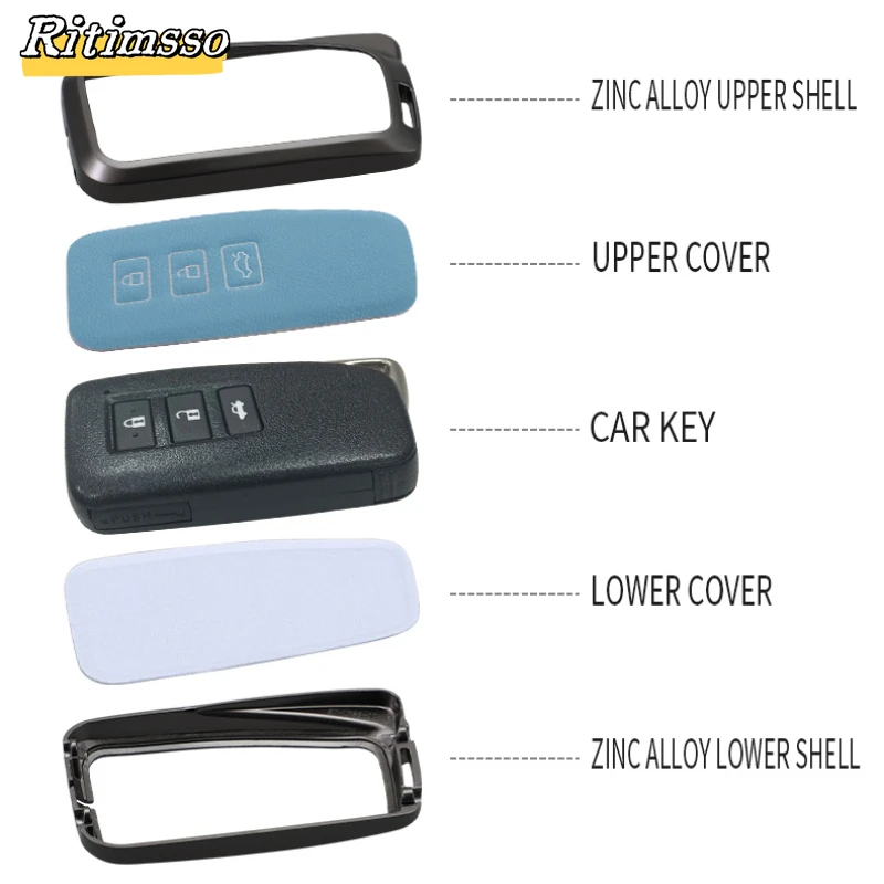 Alloy Car Remote Key Case Shell Cover Fob For Lexus NX IS RX ES GX LX LS UX GS 200 260 300 350 NX200 NX300 RX350 ES300 Keyless