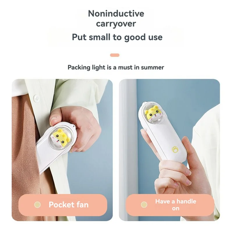 مروحة محمولة صامتة قابلة للطي بحجم الجيب A76G للاستخدام الخارجي وسطح المكتب، تعمل بمنفذ USB، صديقة للطلاب - هدية أرجوانية صغيرة