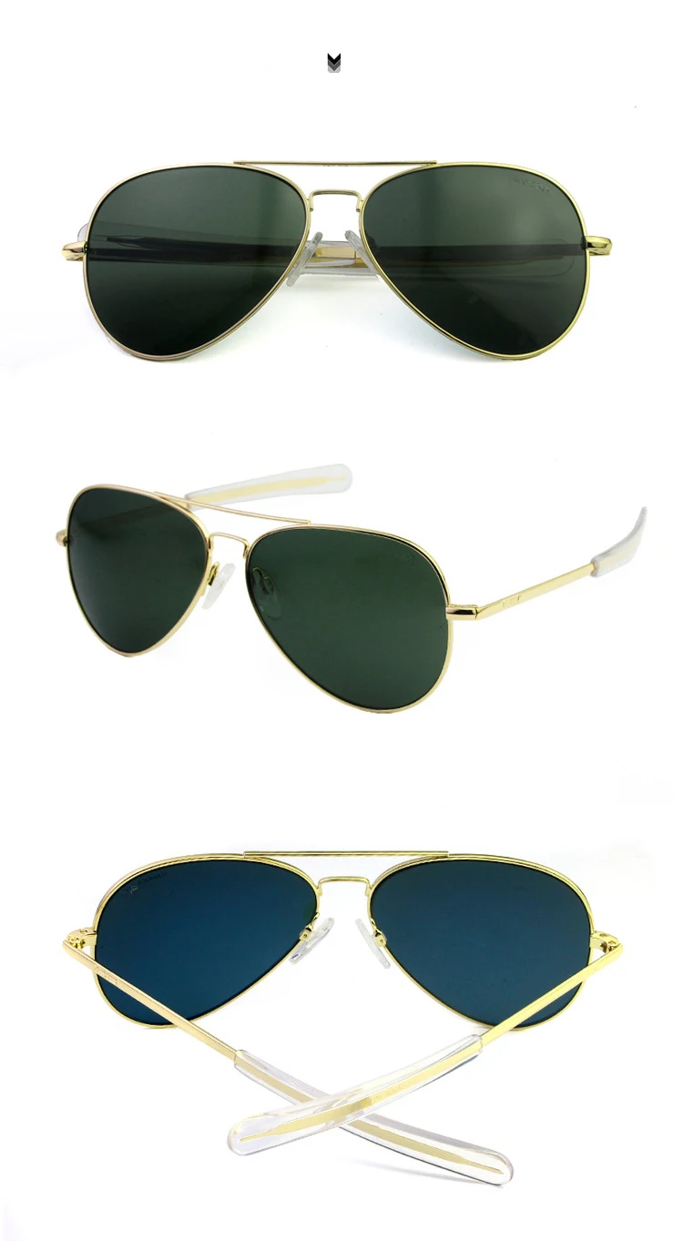 RE Sonnenbrille Mann USA Armee Militär Luftfahrt Pilot Sonnenbrille Glaslinse Frau Luxusmarke Retro Titan Rahmen Hohe Qualität – Detail 17