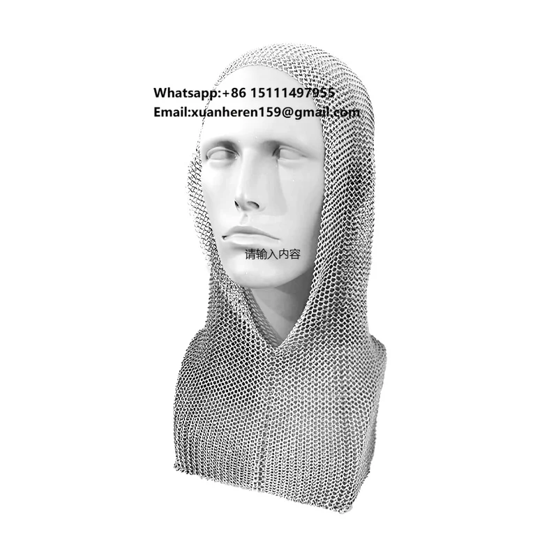Medieval European Style Metal Chainmail Stab Proof Clothing High Quality Stainless Steel T-shirt Chain Mail Top Dress armor
