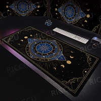 Art Magic Tarot Card Mouse Pad HD Black PC Gamer Moon Constellation Desk Mat XXL Kawaii Accessories Big Carpet Home Office Setup