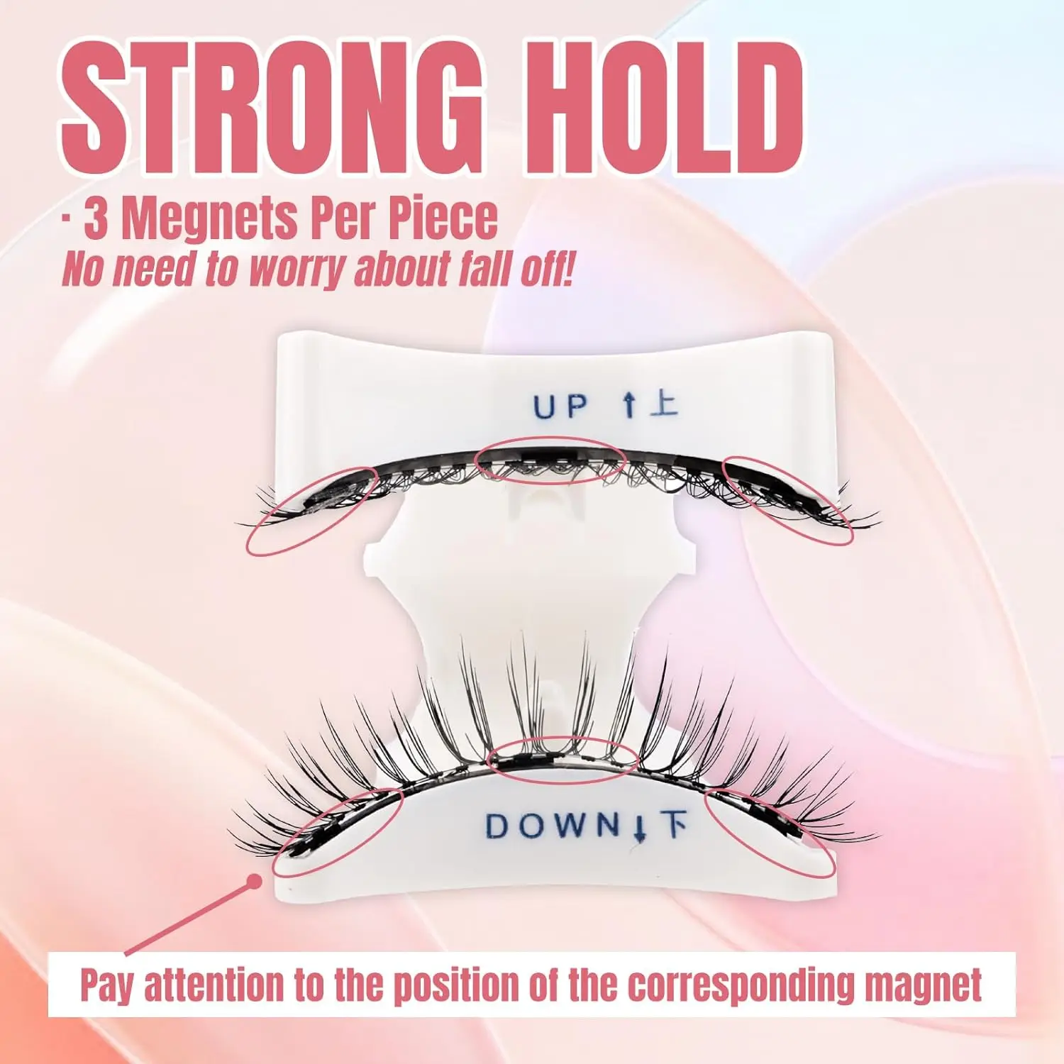 FADVAN 2 คู่ Magnetic Lash พร้อม Applicator Reusable Strong Hold กาวแม่เหล็กฟรี 3D DIY ขนตาปลอม