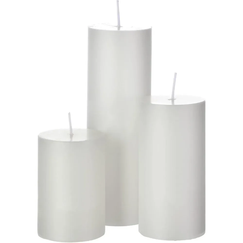 Conjunto de 36 velas de pilar e vasos de cilindro de vidro, castiçais de cilindro transparente para velas de pilar finas, peças centrais de casamento