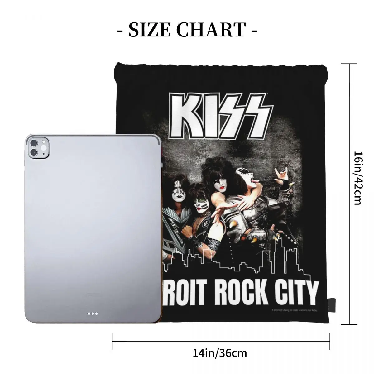 Kiss Band Detroit Rock City Backpacks Portable Drawstring Bags Drawstring Bundle Pocket Shoes Bag Book Bags For Man Woman School