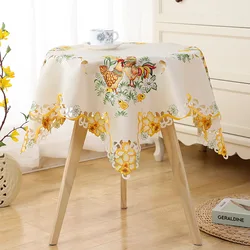 6Size European Style Embroidered Tablecloth Table mat Table cloth Hotel Kitchen Balcony Easter Christmas Party Decoration