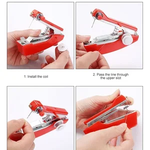 Portable Mini Wireless Sewing Machine, Manual Point Machines, Useful for DIY Home Clothing, Leather Portable Tools, 3 Colors, New 12 Main Sales Portable Sewing Machine - №12