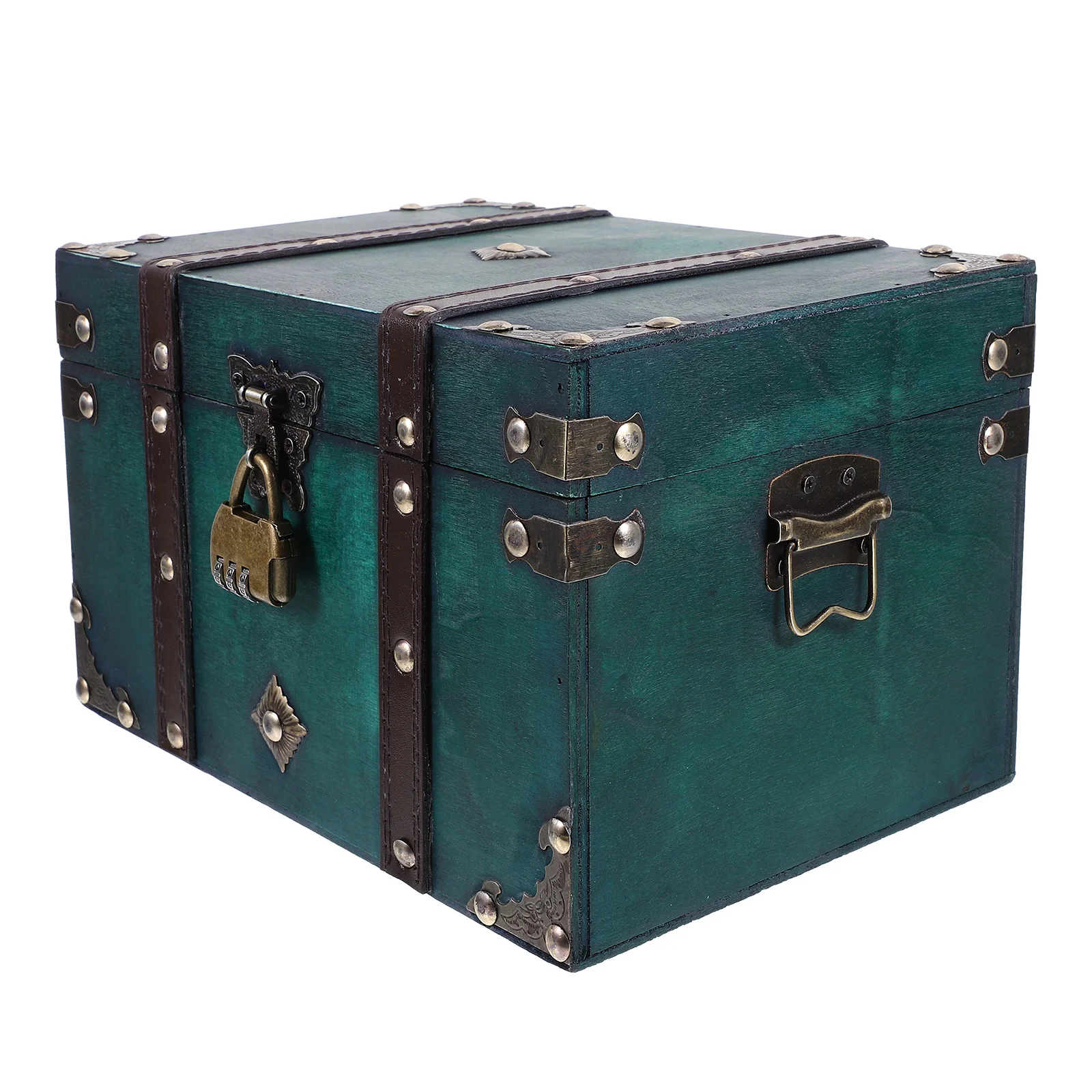 

Vintage Storage Box Jewelry Case Small Treasure Chest Desktop Pirate Wooden Boxes For Craft