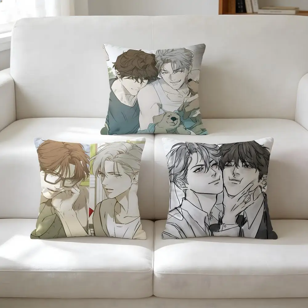 YaOi Anime N-Nerd Project Cushion Cover Breathable Short Plush Pillow Case Wrinkle-Resistant Machine-Washable For Easy Care