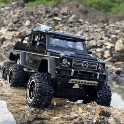 1:28 G63 G65 6x6 grand pneu en alliage modèle de voiture de ramassage moulé sous pression et jouet en métal véhicules tout-terrain modèle de voiture haute Simulation cadeau pour enfants