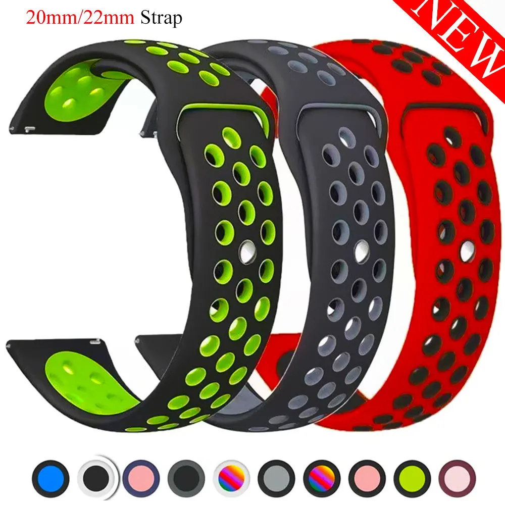 20mm For Samsung Galaxy watch 6 5 pro/4/4 Classic/3 46mm/42mm/40mm/44mm silicone 22mm watch Strap sport bracelet Active 2 band