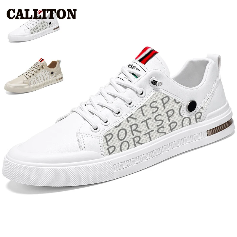 

CALLITON Leisure Shoes For Mens Sneaker Fashion Breathable Elastic Band Athletic Low Help Mesh Letter Flat Shoes 2023 New Autumn