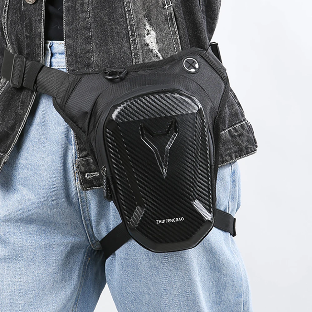 دراجة نارية قطرة الخصر حقيبة الساق مقاوم للماء دراجة نارية الخصر حقيبة الساق الرياضة في الهواء الطلق عادية الرجال النساء الورك بوم حزمة محفظة الهاتف #5