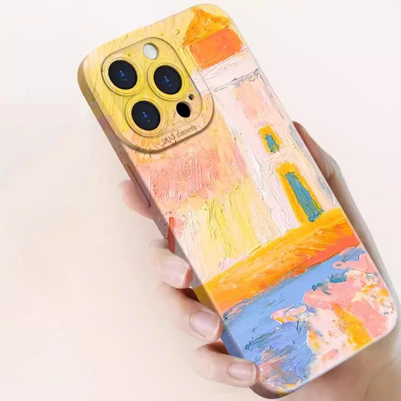 Van-Gogh Oil Painting Phone Case For iPhone 11 12 13 14 15 Pro Max XS X XR 7 8 15 Plus SE 2020 Shockproof Silicone Bumper Cover image 4