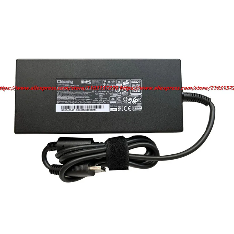 240W Original Chicony Gaming AC DC Adapter Charger for MSI GL66 GP76 GP66 Leopard 11UE Power Supply A20-240P2A 20V 12A USB Tip