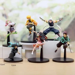 Demon Slayer Action Figures Tanjirou Nezuko Zenitsu Kanroji Mitsuri Muichirou Uzui Tengen Anime Figure Collection Model Doll Toy