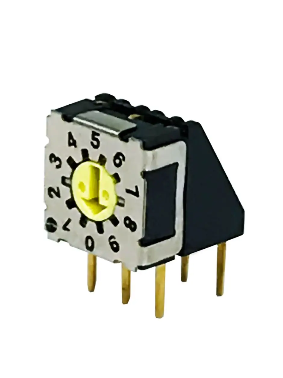 7*7 Miniature Rotary Coding Switch BCD8421 Encoding 3 On 3 Pin 0-9 0-30 0-F Torsion Shank Patch Straight Into Right Angle IP67