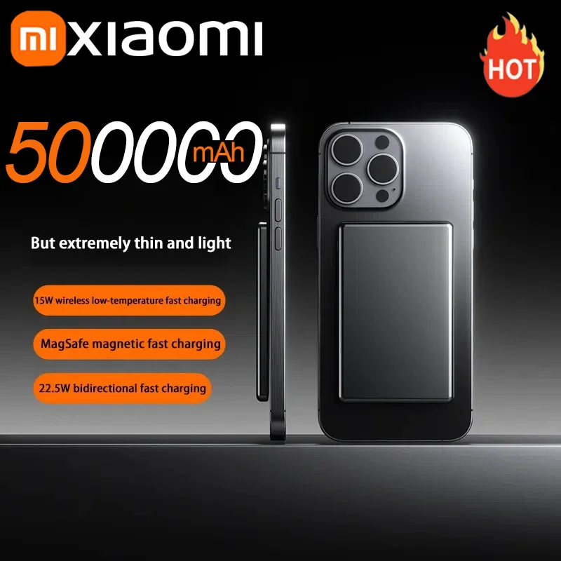 Xiaomi 50000 мАч Магнитный внешний аккумулятор Беспроводное зарядное устройство Портативный USB C Быстрая зарядка Мобильный внешний аккумулятор для iPhone 16 Samsung Xiaomi 50000 мАч Магнитный внешний аккумулятор Беспроводное зарядное устройство Портативный USB C Быстрая зарядка Мобильный внешний аккумулятор для iPhone 16 Samsung