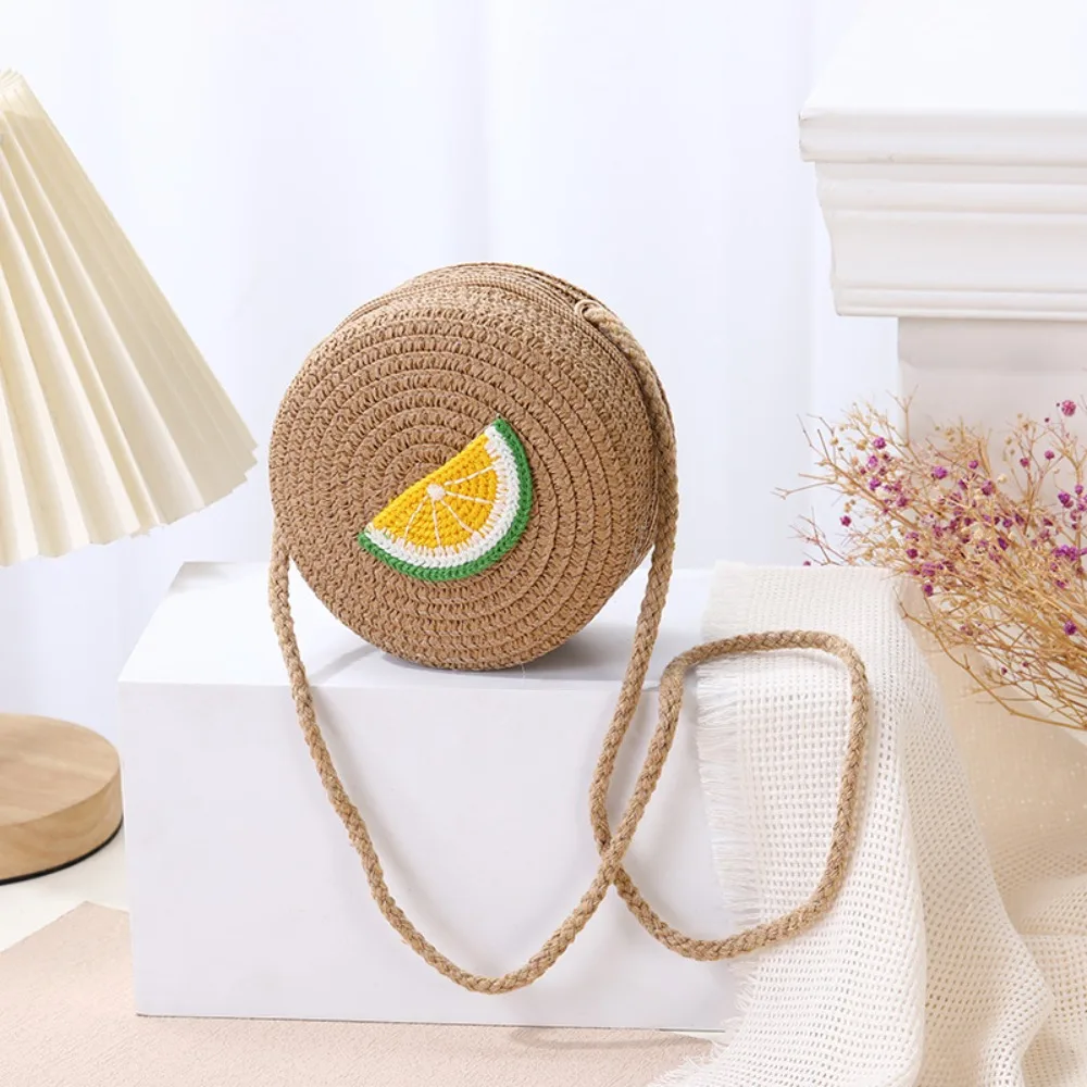 

Durable Straw Shoulder Bags Fruit Mini Crossbody Bag Messenger Bag Girls