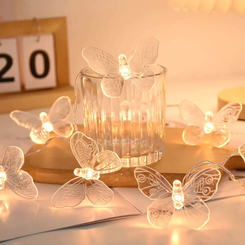 1.5M Butterfly LED String Lights Wedding Birthday Party Home Room Decoration Fairy Garland Curtain Kids Gift Battery Operated