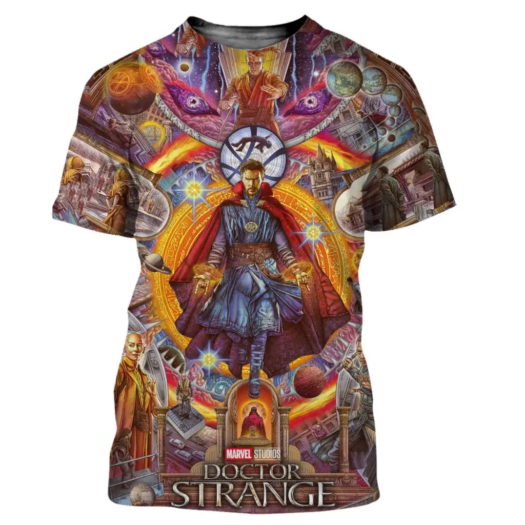 Miniso-Camiseta con estampado 3D de Doctor Strange para hombre y mujer, ropa de calle informal de manga corta, Tops de dibujos animados, Verano