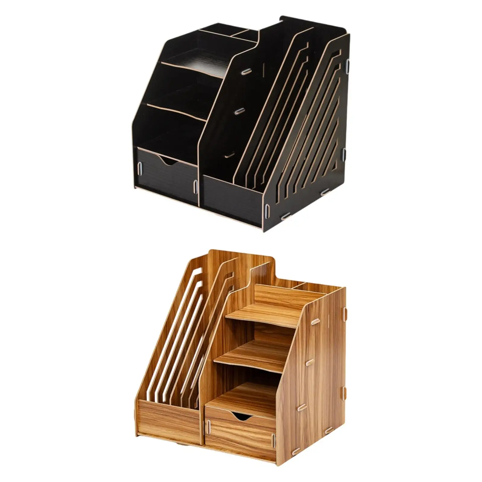

Desk File Organizer Sorter Organizer Versatile Business Office Supplies Wood Storage Organizer Desktop Bookshelf for Living Room