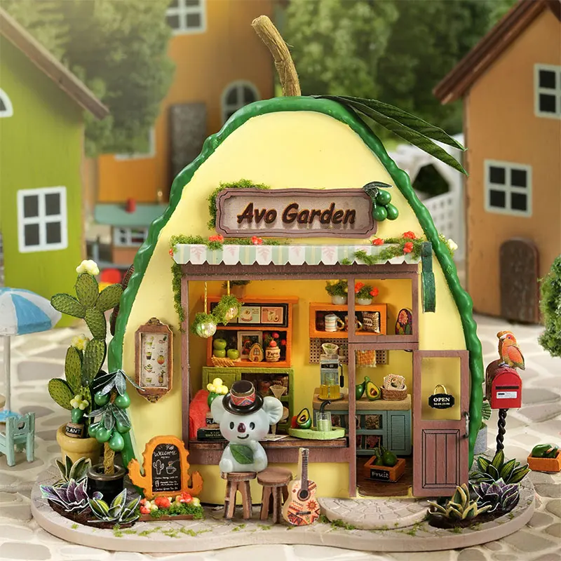 

Набор для сборки миниатюрного кукольного домика «Сад авокадо», 3D деревянный пазл с мебелью, модель для рукоделия, подарок на день рождения