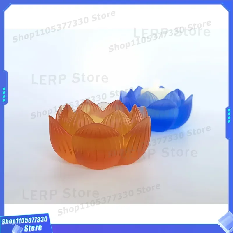 Lotus Candle Holder for 40mm Diameter Butter Lamp Decorative Metal Stand Home Temple Prayer Light Base Ornament Gift